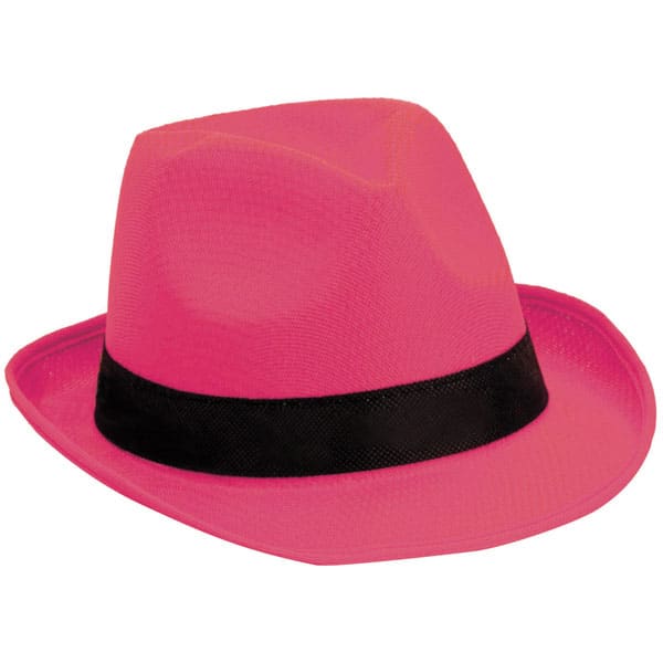 pink trilby hat