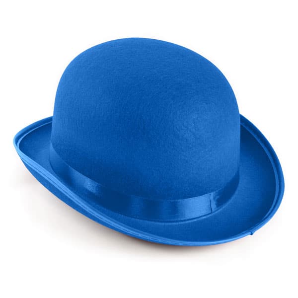 blue bowler hat