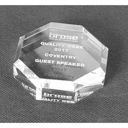 Optical Crystal Octagon Paperweight