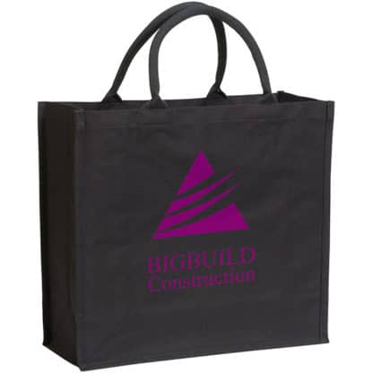 Black Broomfield 7oz Laminated Cotton Tote Bag