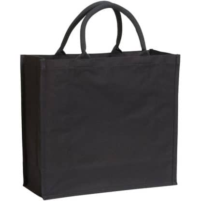 Black Broomfield 7oz Laminated Cotton Tote Bag - Image 2