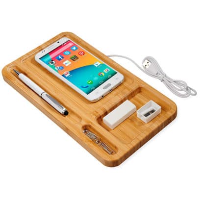 Frame Bamboo Wireless Charging Desk Organiser - Image 4