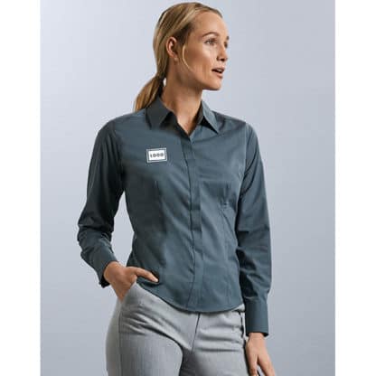 Russell Collection Ladies Long Sleeve Poplin