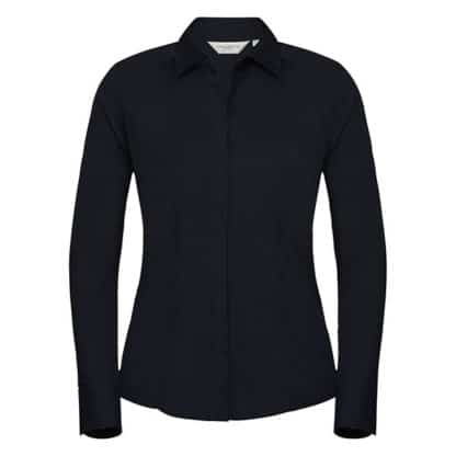Russell Collection Ladies Long Sleeve Poplin - Image 3