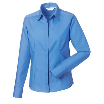 Russell Collection Ladies Long Sleeve Poplin - Image 4