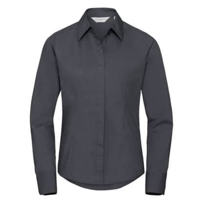 Russell Collection Ladies Long Sleeve Poplin - Image 6
