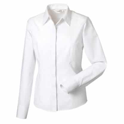 Russell Collection Ladies Long Sleeve Poplin - Image 8