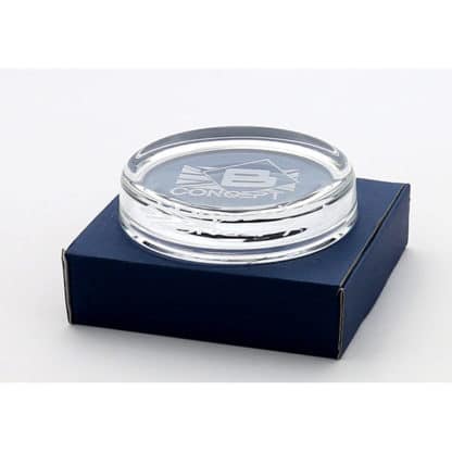 90mm Round Glass Paperweight