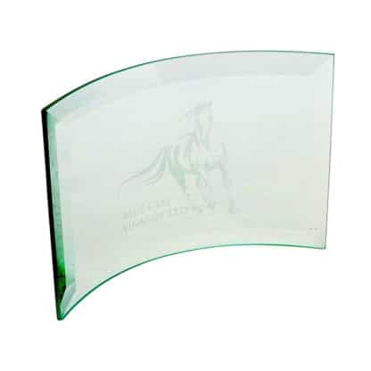 10 x 14.5cm Jade Glass Bevelled Crescent Trophy - Image 4