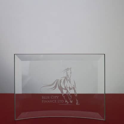 10 x 14.5cm Jade Glass Bevelled Crescent Trophy - Image 3