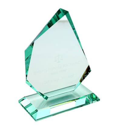 Jade Glass Faceted Ice Peak Award