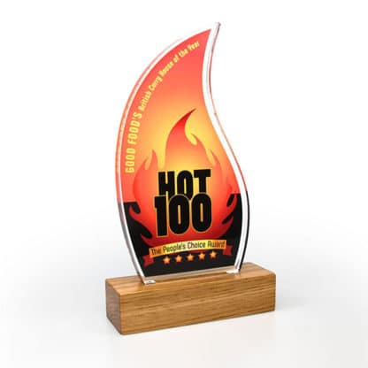 Oak Base Acrylic Award