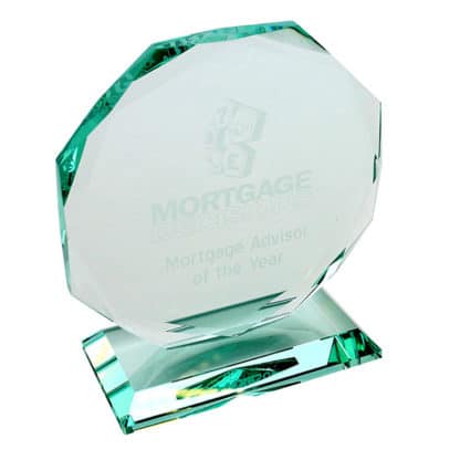 Jade Glass Facetted Octagon Award - Image 2