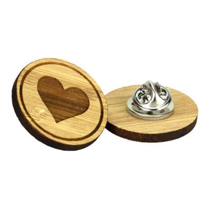 Moso Bamboo Clutch Pin Badge