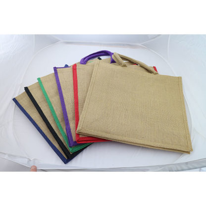 Large Natural Bag with Dyed Gusset - Image 5