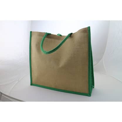 Large Natural Bag with Dyed Gusset - Full Colour - Image 4