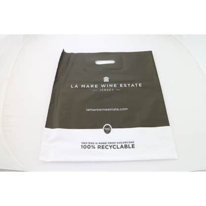 Sugar Cane/Green Polyethylene Carrier Bag - Image 2