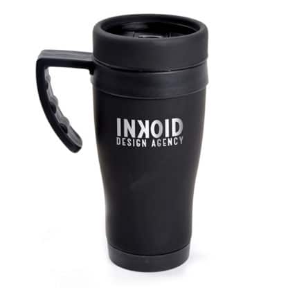 Black Rubberised Travel Mug - Image 2