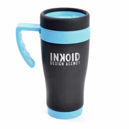 Black Rubberised Travel Mug - Image 3