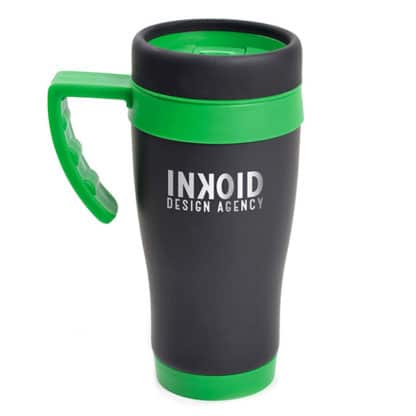 Black Rubberised Travel Mug - Image 4