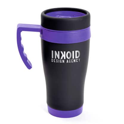 Black Rubberised Travel Mug - Image 6