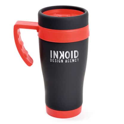 Black Rubberised Travel Mug - Image 7