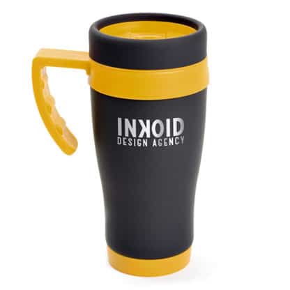 Black Rubberised Travel Mug - Image 8