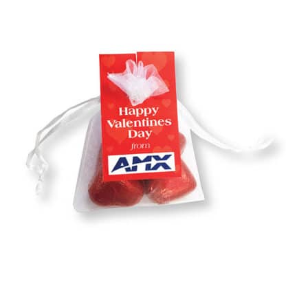 Organza Bag With Milk Chocolate Hearts