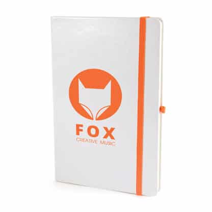 A5 White PU Mole Notebook - Full Colour