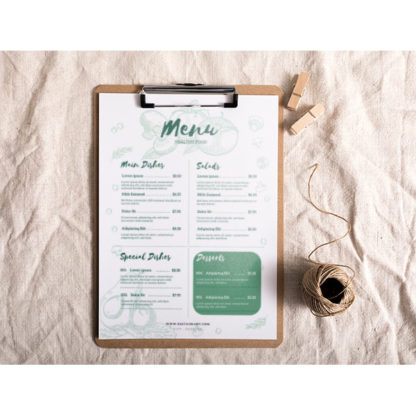 A4 Menu Place Setting
