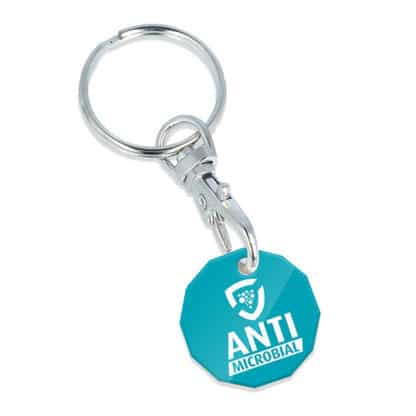 Antimicrobial Recycled Plastic Trolley Token Key Ring