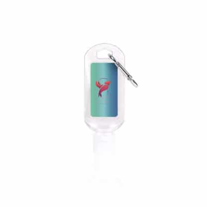 50ml Hand Sanitiser with Carabiner Clip - Full Colour