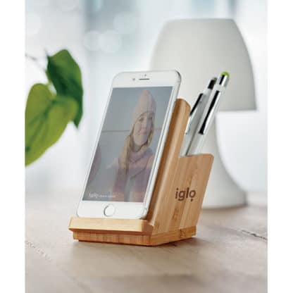 Bamboo Wireless Charging Phone Stand - Image 3