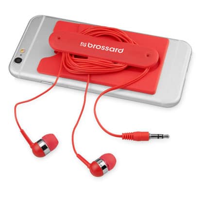 Wired Earbuds & Silicone Phone Wallet