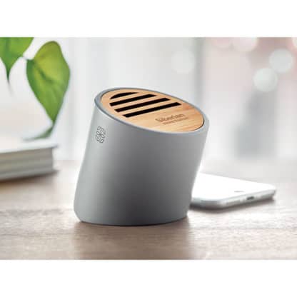 Limestone Cement & Bamboo Bluetooth Speaker - Image 2