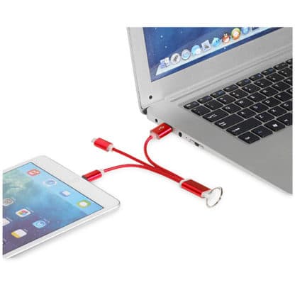 Metal 3 in 1 Charging Cable with Keychain - Image 5